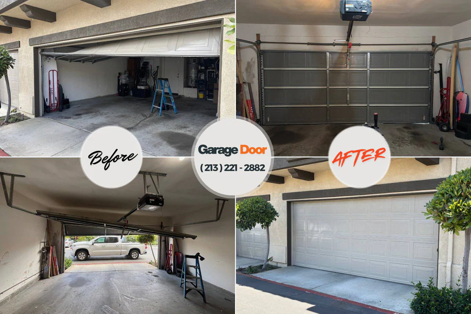 Before and after: garage door repair Sullivan's Island, SC